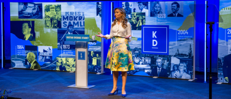 Ebba Busch håller tal på KD-dagarna 2024